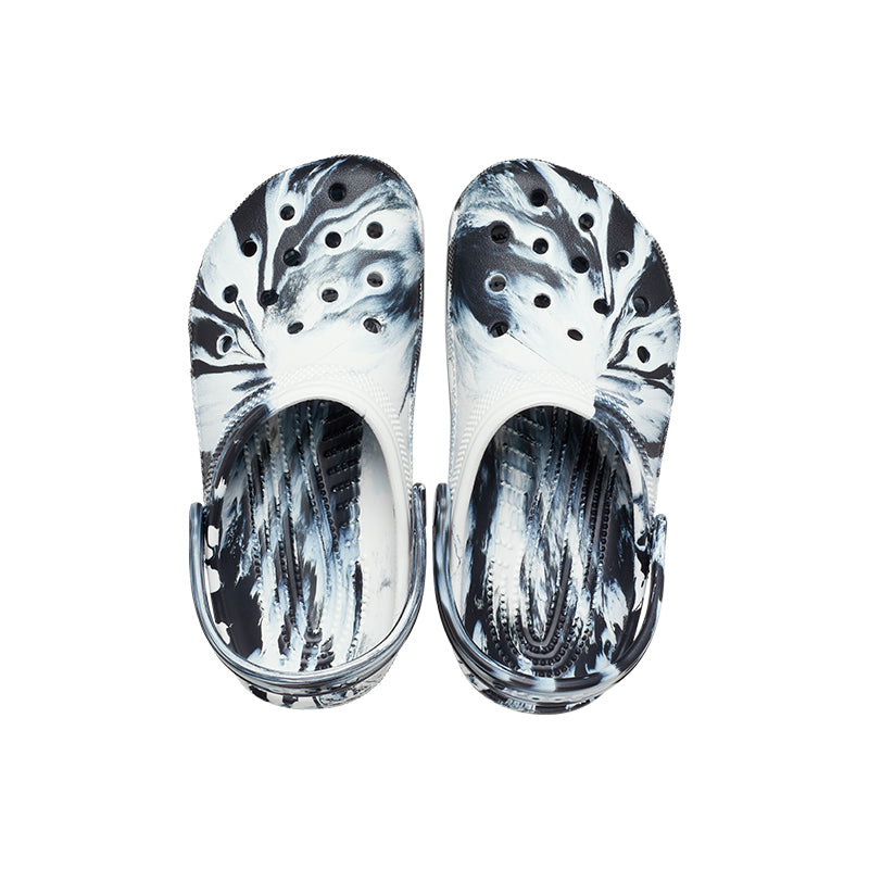 Kid's Preschool Classic Marbled Clog Black/White