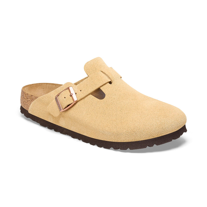 Women's Boston Narrow Latte Cream Suede – Tradehome Shoes