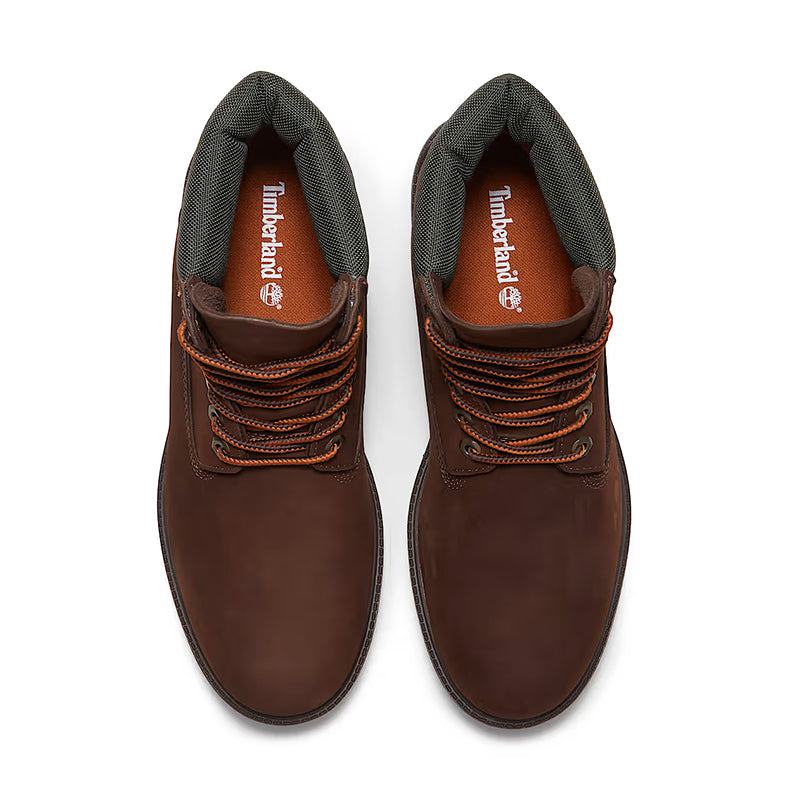 Men's 6" Heritage Waterproof Dark Brown Nubuck/Gold