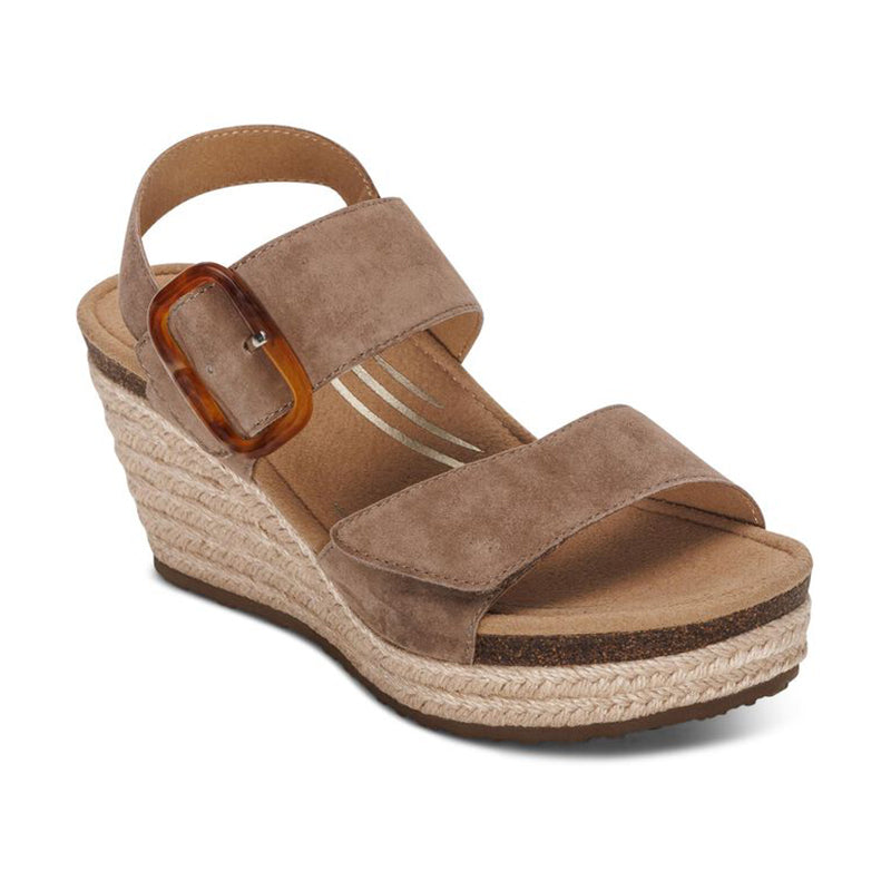 Shop Women's Ashley Taupe | Women's Wedge Sandals by Aetrex