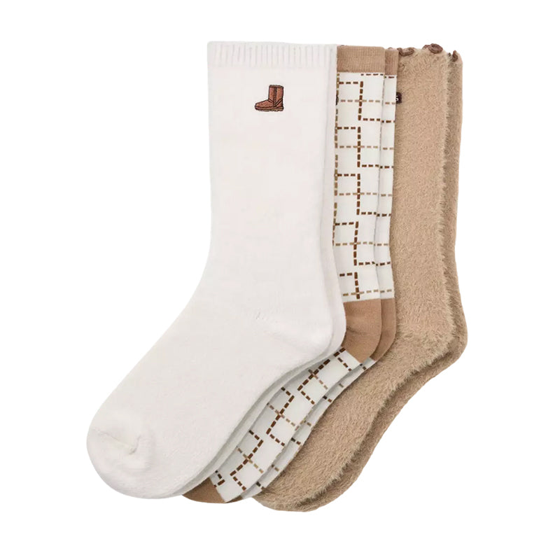 Women's Classic Crew 3 Pack Classic Boot/Plaid/Sand