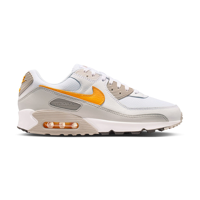 Men’s 12 EUR 46 Nike Air Max 90 White Orange Leather Low Trainers Shoes Sneakers Air Max 90 Men main image 4