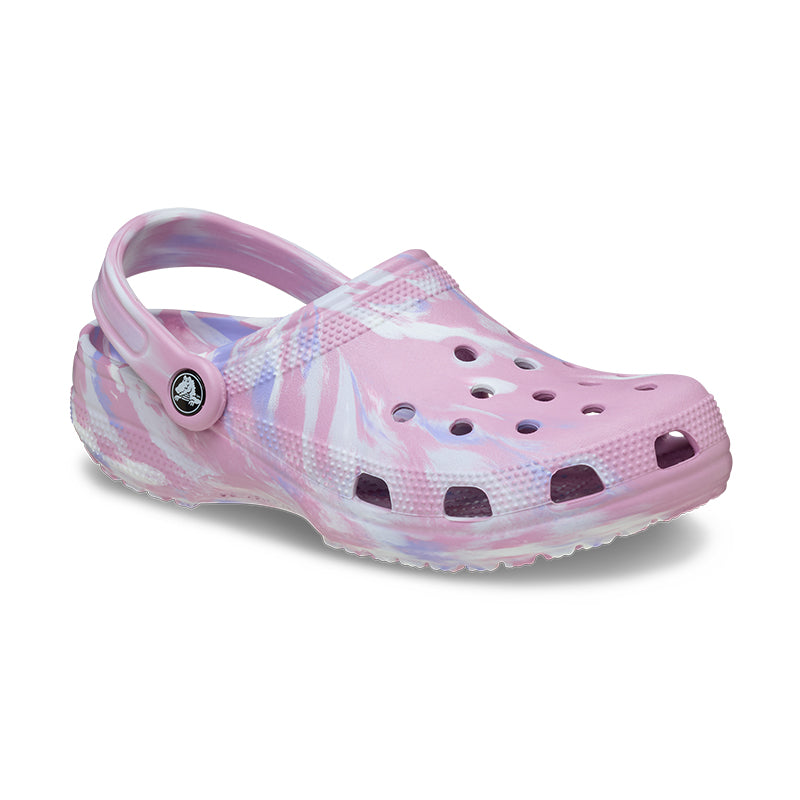 crocs classic marbled clog pink