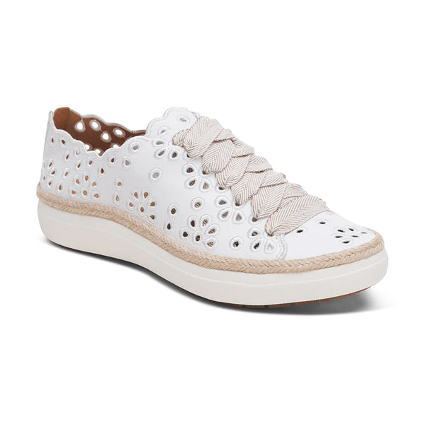 ALEXIASTAM★Charlotte White x Black Aetrex® Charlotte Lace Up Sneaker at Von Maur