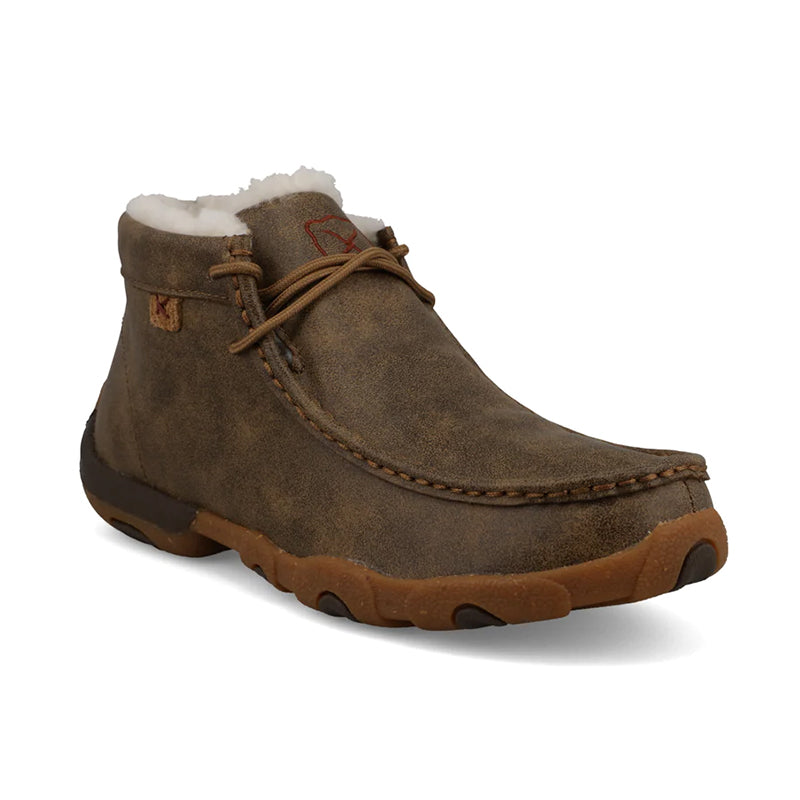 Angled side view of Twister X Women's Chukka Driving Moc in Bomber.