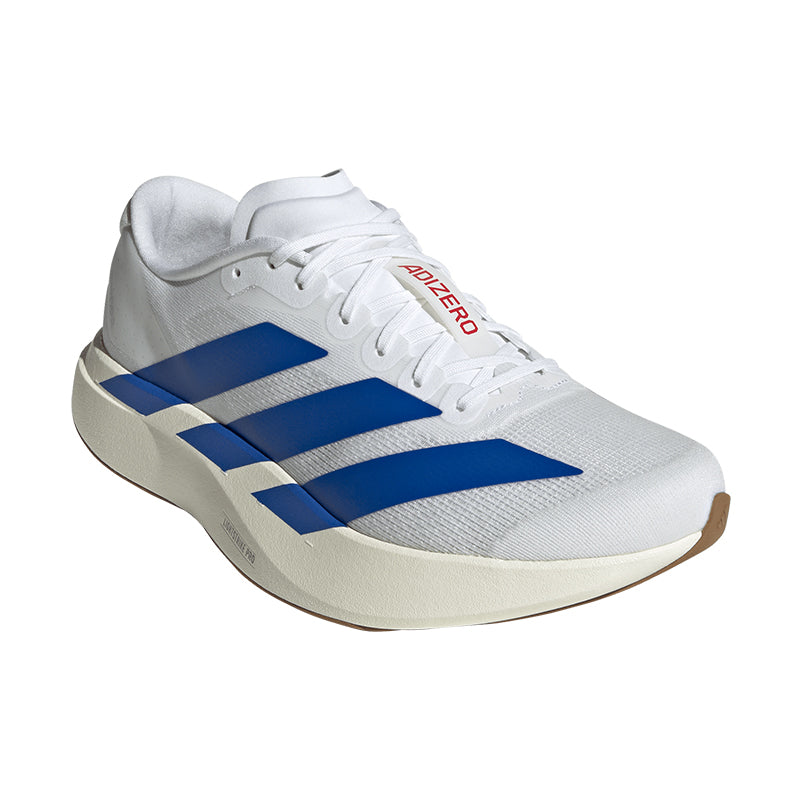 adidas Men's Adizero Evo SL Cloud White/Royal Blue/Pure Ruby / 11