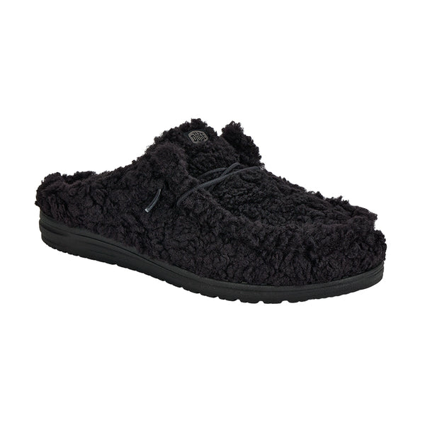 Shop Men's Wally Slipper Black/Black | Men's Slippers by HEYDUDE