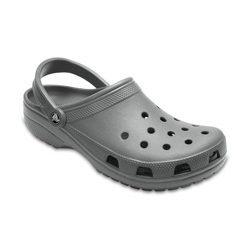 Women's Crocs Classic Clog - Slate Grey - 45° Angle - Available at Tradehome Shoes