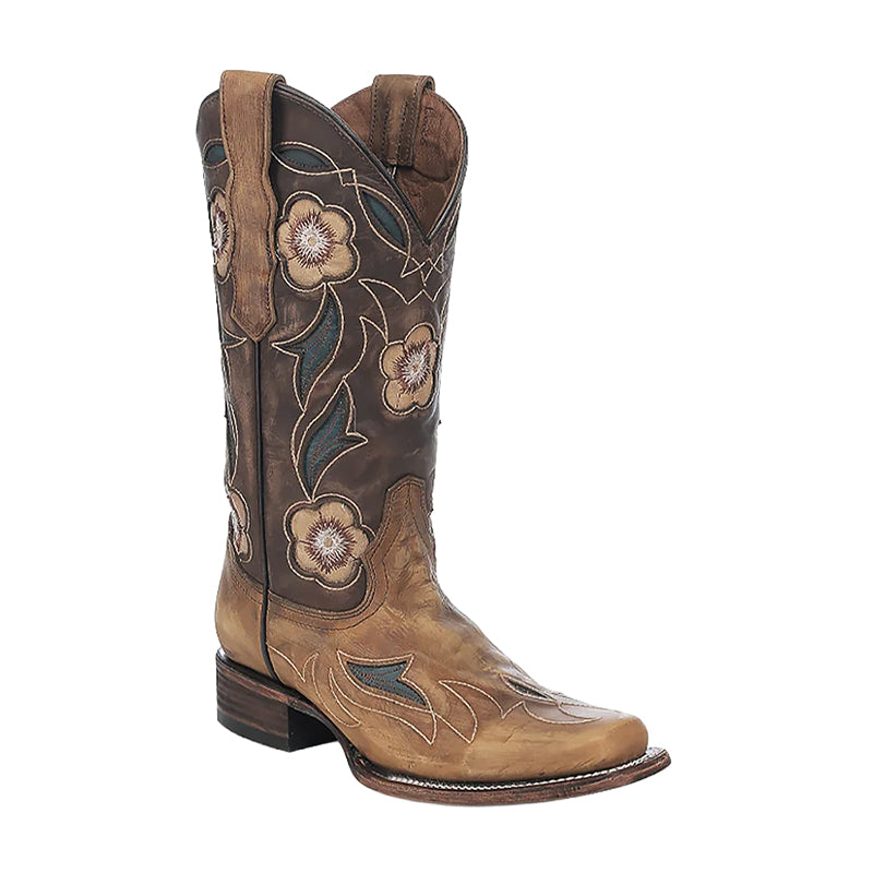 Women's Inlay & Embroidery Square Toe Sand