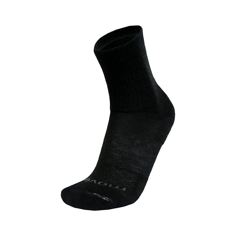 Women's Movere Isolwool Trail Medium Socks - Black Charcoal - Angled Side View - Available at Tradehome Shoes