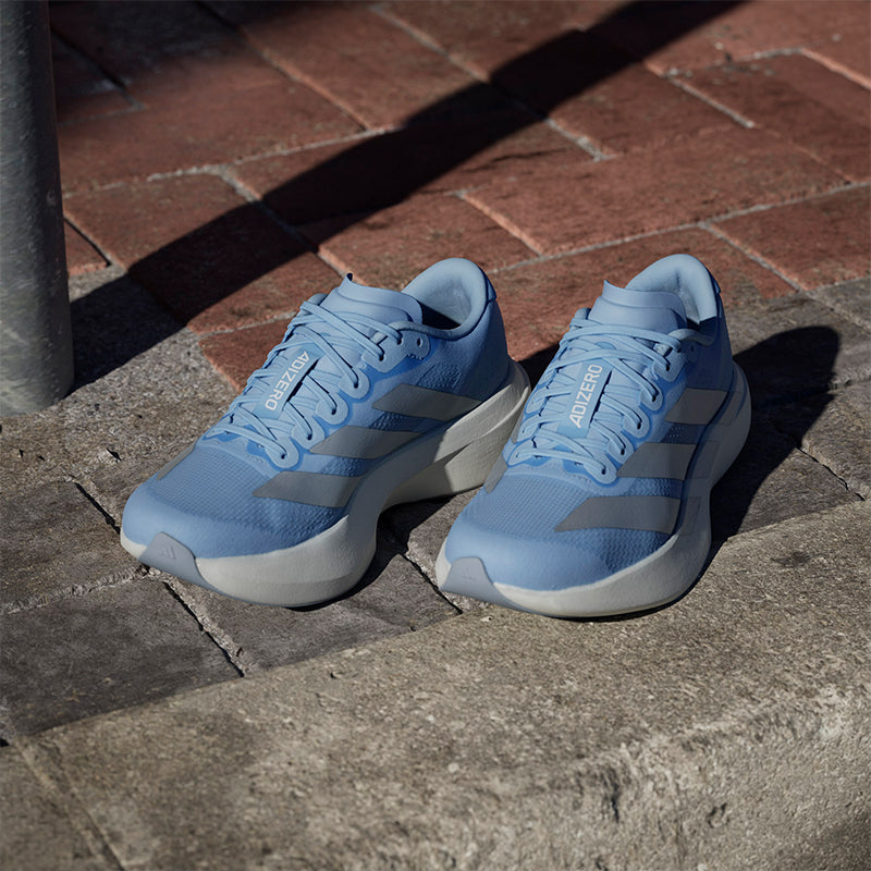 Women's Adizero EVO SL Glow Blue/Silver/White – Tradehome Shoes