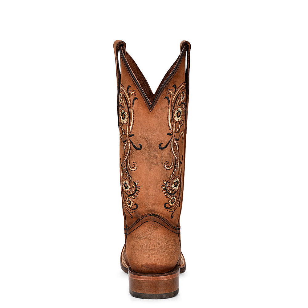 Women's L2063 Floral Embroidery Square Toe Cowboy Boots