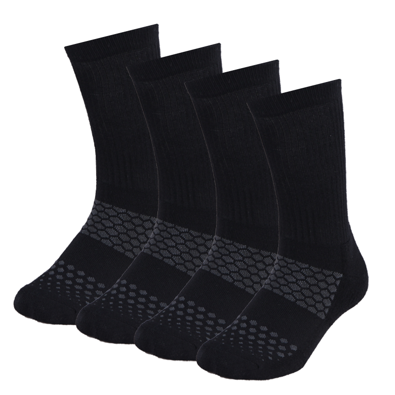 Men's Large Crew 4 Pack Black