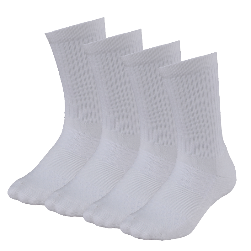 Junior's Small Crew 4 Pack White