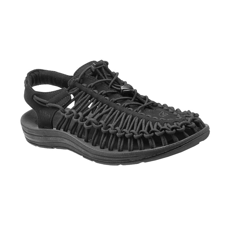Men's Keen Uneek - Black/Black - 45° Angle - Available at Tradehome Shoes