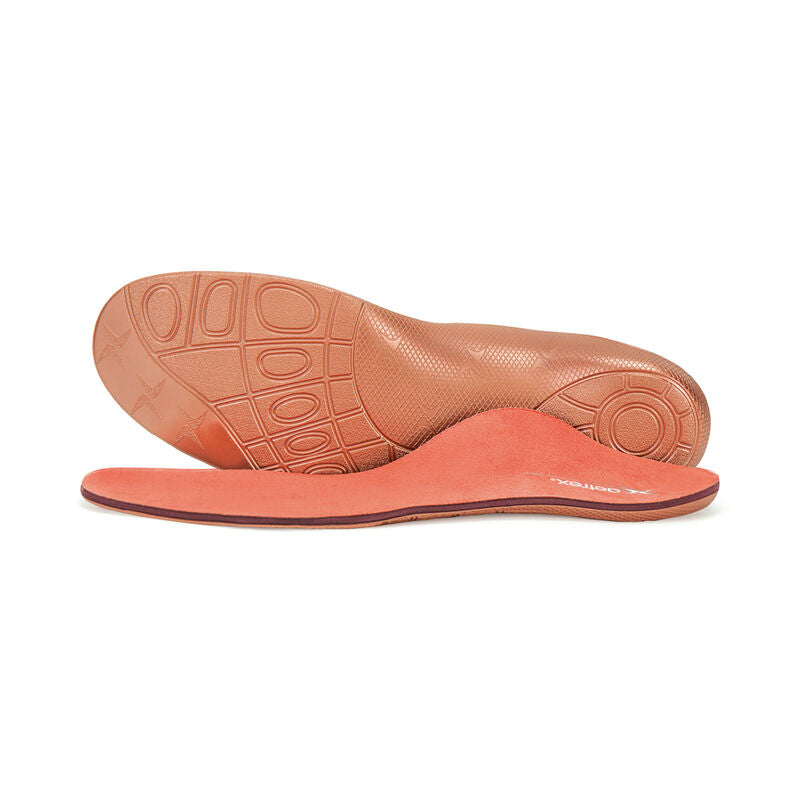 Side and bottom view of Aetrex Premium Memory Foam Cup Neutral.