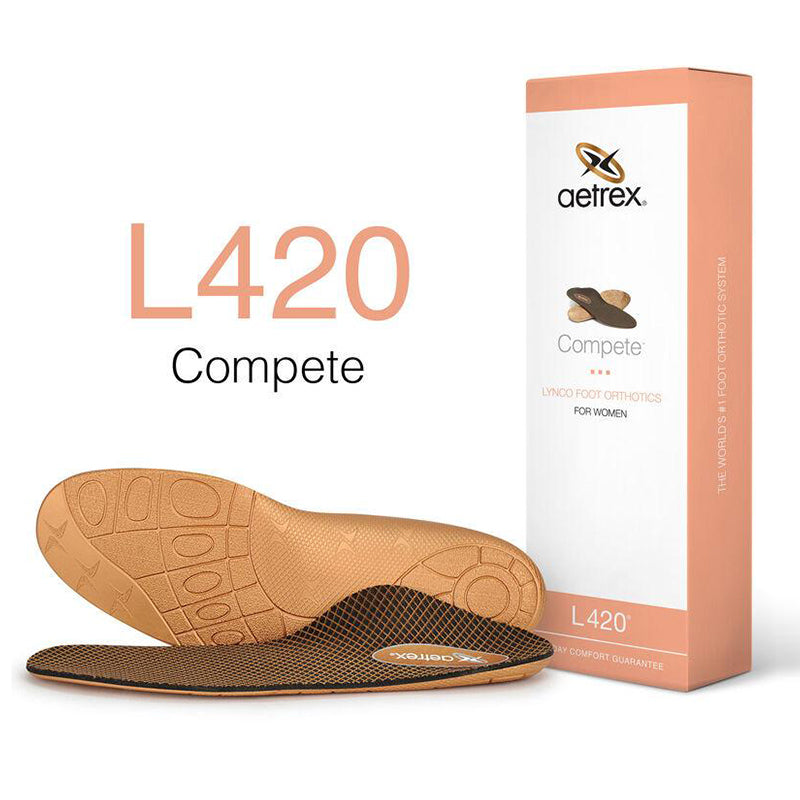 Packaged view of Aetrex Women's Lynco Sports Ortho Posted Neutral.
