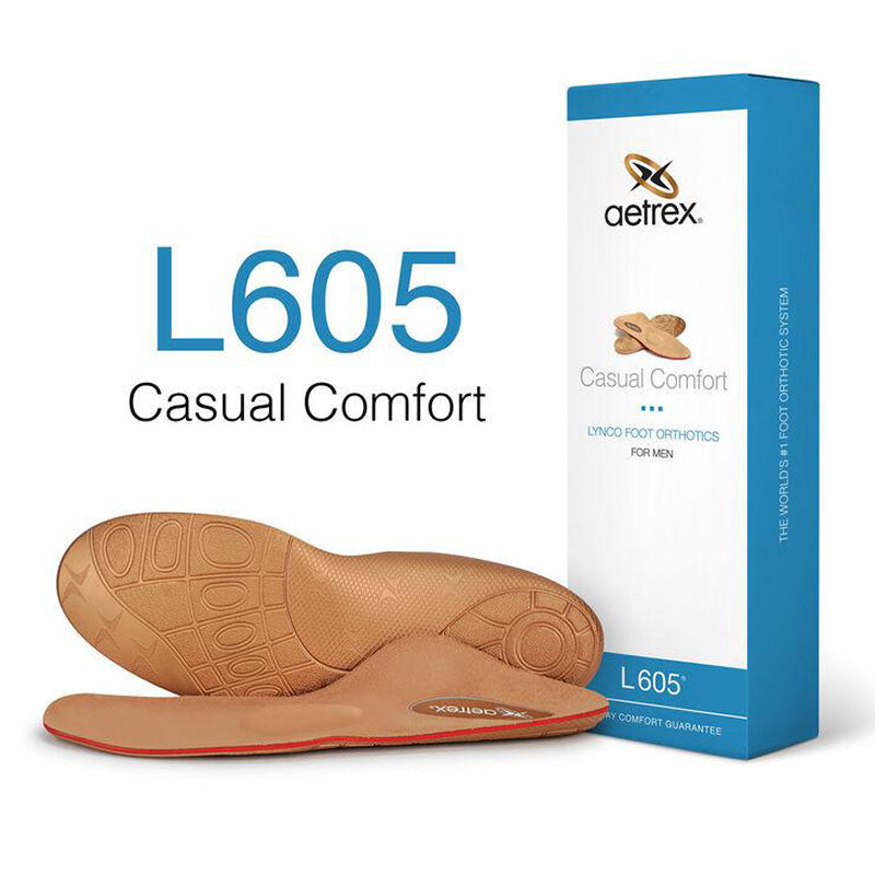 Packaged view of Aetrex Men's Lynco Casual Ortho Cupped Supported.