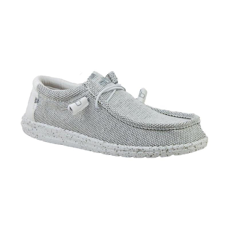 Men's HEYDUDE Wally Sox - Stone/White - 45° Angle - Available at Tradehome Shoes
