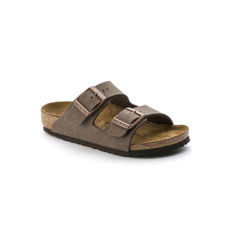 Kid's Birkenstock Preschool Arizona (Narrow) - Mocha Birkibuc - 45° Angle - Available at Tradehome Shoes