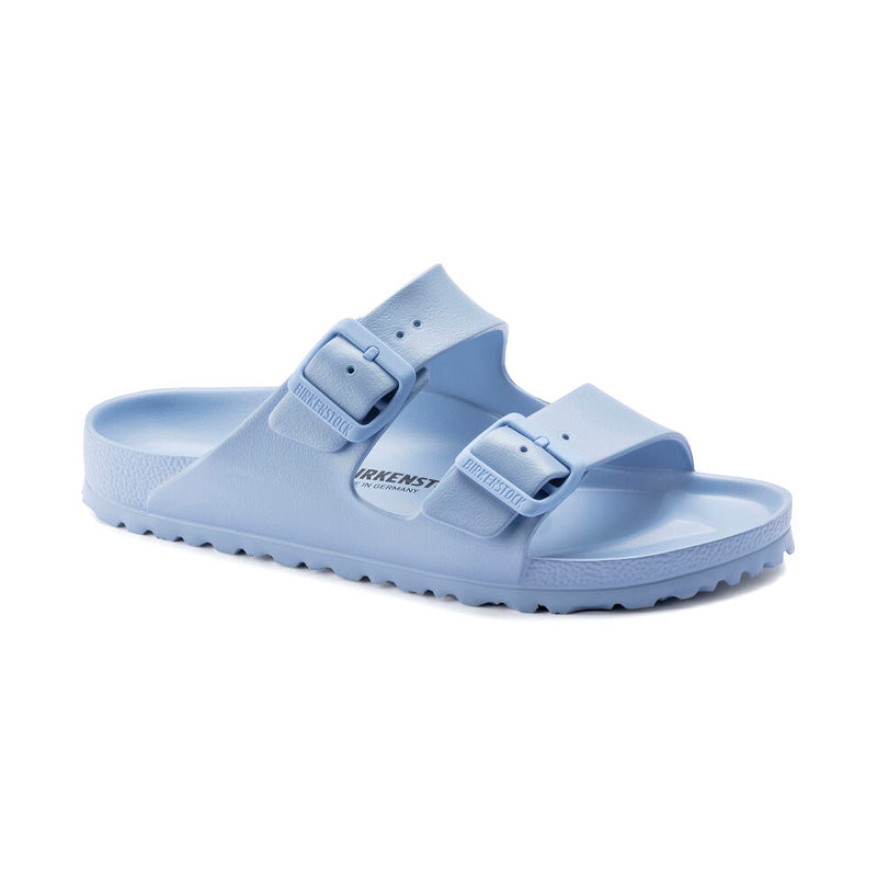 Women's Birkenstock Arizona EVA Narrow - Sky Blue - 45° Angle - Available at Tradehome Shoes