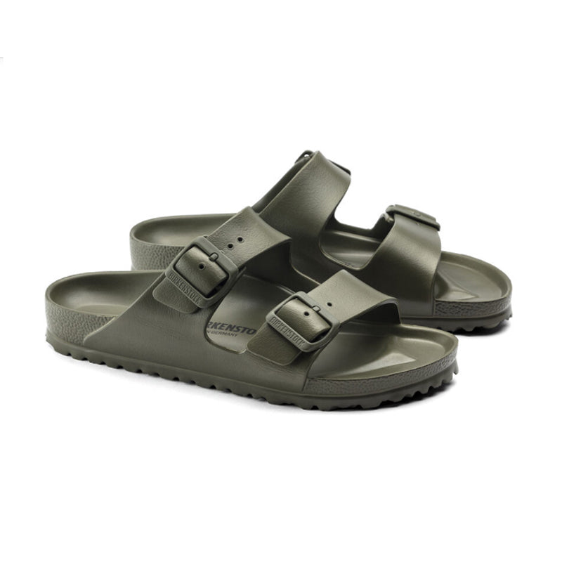 Birkenstock Men’s Arizona Slide Sandals in Olive Green Arizona Big Buckle Oiled Leather in Color Olive Green  main image 3
