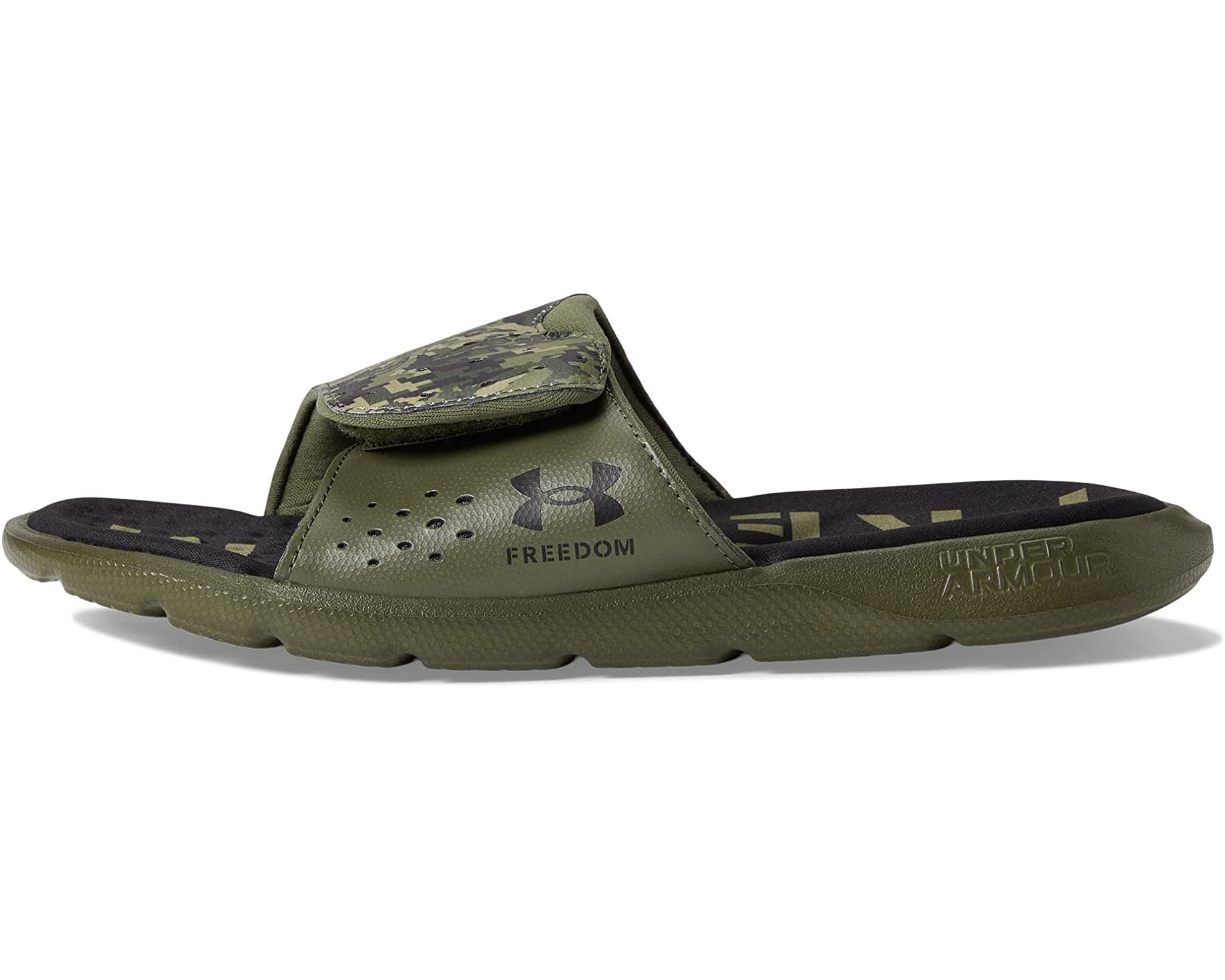 Green under armour outlet slides