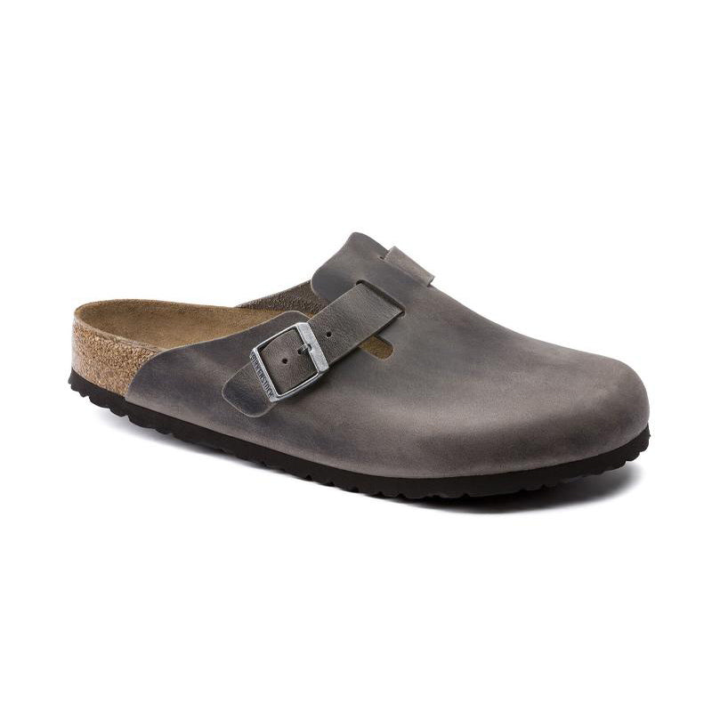 Birkenstock Boston Soft Footbed Oiled Leather Iron Clogs