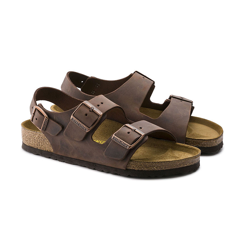 Men’s Birkenstock, Milano, sandals, brown, size 45/12 Birkenstock Milano Mens 12 EU 45 Soft Footbed Brown Leather  main image 3
