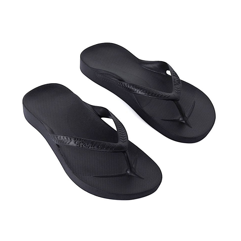 Black flip flops with best sale arch support